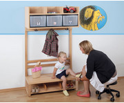 Garderobenschrank für 4 Kinder mit 4 Boxen 1
