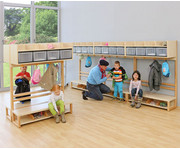 Garderobenschrank für 4 Kinder mit 4 Boxen 5