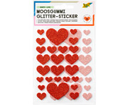 folia Moosgummi Glitzer Sticker Herz 50 Stück 2