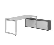 Betzold Schreibtisch mit Sideboard höhenverstellbar Kufengestell 7