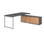 Betzold Schreibtisch mit Sideboard höhenverstellbar Kufengestell 5
