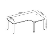 Eckschreibtisch Eco höhenverstellbar 200 x 120 cm 2