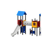 Spieltürme mit Tunnelbrücke Rutsche und Kletterwand 5