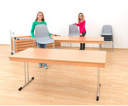 Klapptisch 140 x 70 cm T Fuß Gestell 4