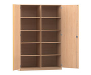 Flexeo® Schrank 10 Fächer Mittelwand 2 Türen Breite 126 4 cm 1