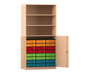 Flexeo® Schrank 24 kleine Boxen 3 Fächer 2 Halbtüren 1