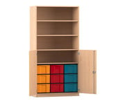 Flexeo® Schrank 9 große Boxen 4 Fächer 2 Halbtüren 1