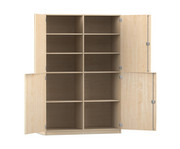 Flexeo® Schrank 10 Fächer Mittelwand 4 Halbtüren Breite 126 4 cm 1
