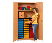 Flexeo® Schrank 30 kleine Boxen 2 Fächer 2 Türen 2