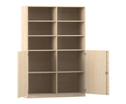 Flexeo® Schrank 10 Fächer 2 Halbtüren Mittelwand Breite 126 4 cm 1