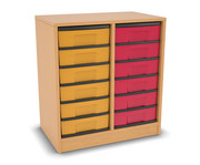 Flexeo® Regal 2 Reihen 12 kleine Boxen Mittelwand 1