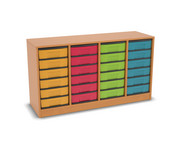 Flexeo® Regal 4 Reihen 24 kleine Boxen Mittelwand 1