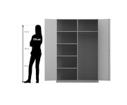 Flexeo® Garderobenschrank mit einer Garderobe und 6 Fächern 2