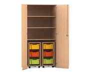 Flexeo® Garagenschrank PRO 2 Rollcontainer 6 Boxen Gr M 3 Fächer 1