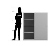 Flexeo® Schiebetürenschrank 8 Fächer Mittelwand Breite 126 4 cm 4