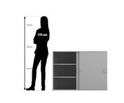 Flexeo® Aufsatzschrank 6 Fächer Schiebetüren Breite 126 4 cm 2