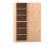 Flexeo® Schiebetürenschrank 12 Fächer Mittelwand 4 Türen Breite: 126 4 cm 1