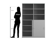 Flexeo® Schiebetürenschrank 12 Fächer Mittelwand 2 Türen Breite 126 4 cm 2