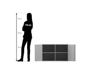 Flexeo® Aufsatzschrank 4 Fächer 2 Türen Breite 94 4 cm 2