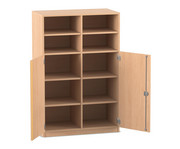 Flexeo® Schrank 10 Fächer Mittelwand 2 Halbtüren Breite 94 4 cm 1