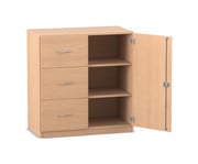 Flexeo® Schrank 3 großen Schubladen 3 Fächer rechts 1 Tür Breite 94 4 cm 1