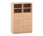 Flexeo® Schrank 6 große Schubladen 4 Fächer Mittelwand Breite 94 4 cm 1