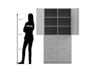 Flexeo® Schrank 6 große Schubladen 6 Fächer 2 Türen Breite 94 4 cm 2