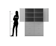 Flexeo® Schrank 6 Hängeregister 6 Fächer 2 Türen Breite 126 4 cm 2