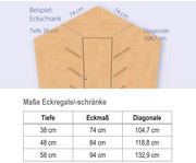 Flexeo® Eckschrank 3 Fächer 1 Tür 2