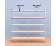 Anbauteil Bücherregal Schule doppelseitige Böden 2