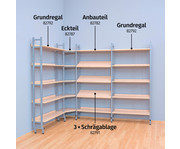 Schrägablage für Bücherregal Schule einseitig 3