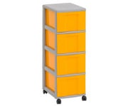 Flexeo® Rollcontainer 4 große Boxen 6