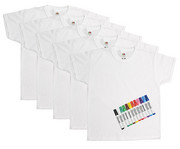 Fruit of the Loom 5 Kinder T Shirts zum Bemalen mit 12 Stoffmalstiften 1