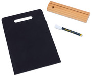 Tisch Kreidetafel DIN A4 mit Griff und Holzstandfuß inkl Kreidemarker 2