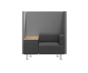 Soft Seating BE SOFT Einzelsitz mit Tisch grau 1