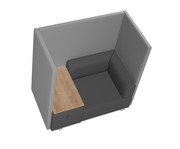 Soft Seating BE SOFT Einzelsitz mit Tisch grau 3