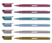 Kores® Fasermaler Style Brush Marker Metallic 6 Stück 1