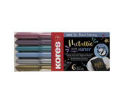 Kores® Fasermaler Style Brush Marker Metallic 6 Stück 4