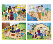 Moderne Familie Set mit 4 Puzzles 1