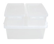 Betzold Aufbewahrungsboxen Set weiß transparent 3 teilig 3