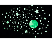 Nachtleuchtende Wandsticker Mond und Sterne 2