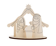 Teelichthalter Weihnachtskrippe zum Gestalten 1
