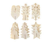 3D Holz Weihnachtsanhänger 24 Stück 1