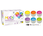KREUL MUCKI Porzellanfreunde Set mit Porzellan Fingerfarben + Marker 7