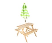 Esschert Design Kinder Picknicktisch mit Sonnenschirm 3