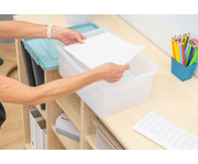 Betzold Aufbewahrungsbox 16 x 39 5 x 27 5 cm weiß transparent Naturfarben 6