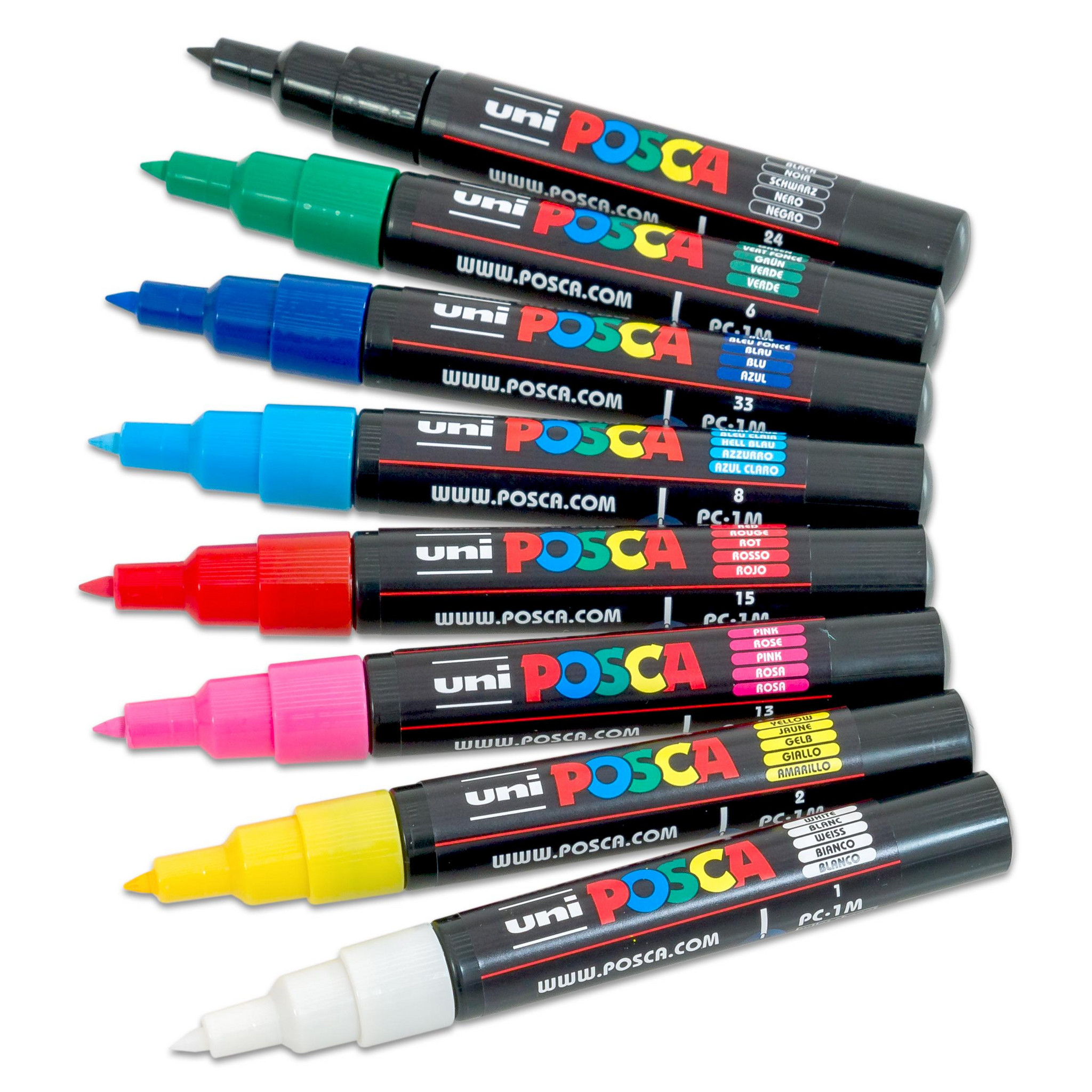 POSCA Permanent Marker PC-1M Auf Wasserbasis – Packung Mit 3 Weißen Stiften Für Viele Oberflächen