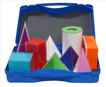 Betzold Geometriekörper 9 Stück im Kunststoffkoffer