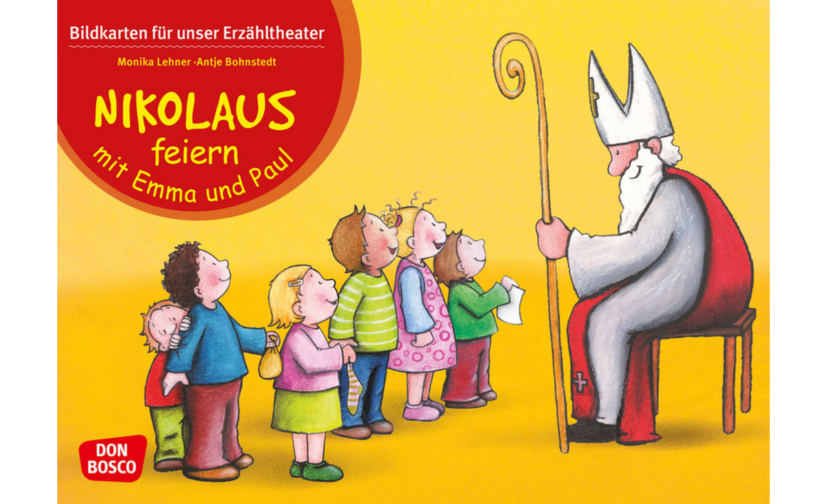 Kamishibai-Bildkarten „Nikolaus feiern mit Emma und Paul“