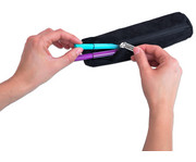 Faulenzer Mäppchen aus Leder rund 2